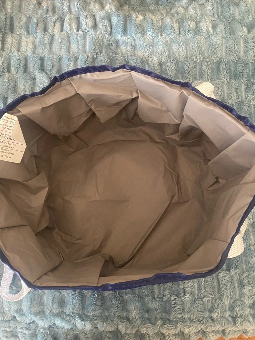 Waterproof Collapsable Foot Bath Basin or Beach Carryall Navy Blue w/Straps